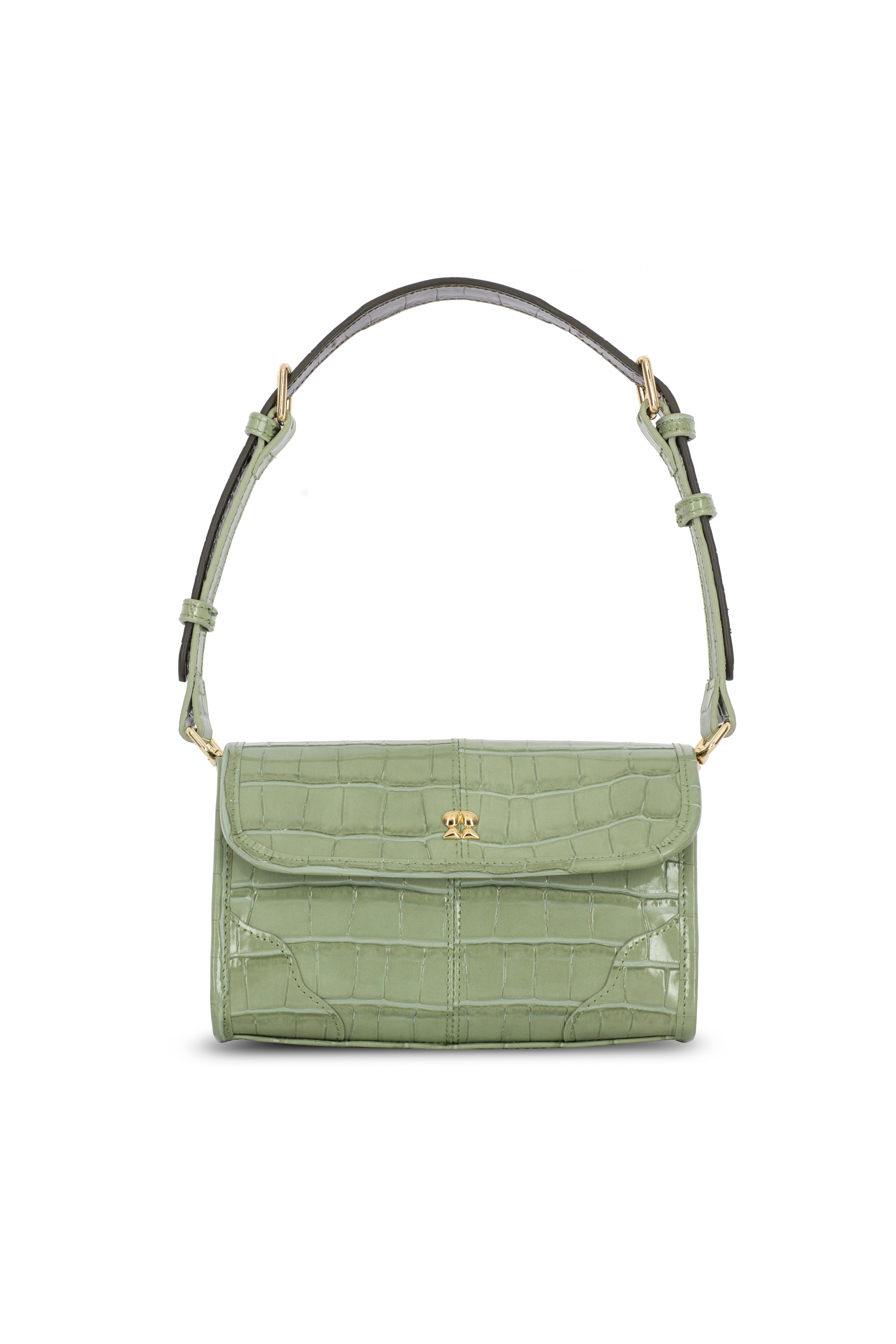 ELYSIA CROCO GREEN LEATHER MINI BAG