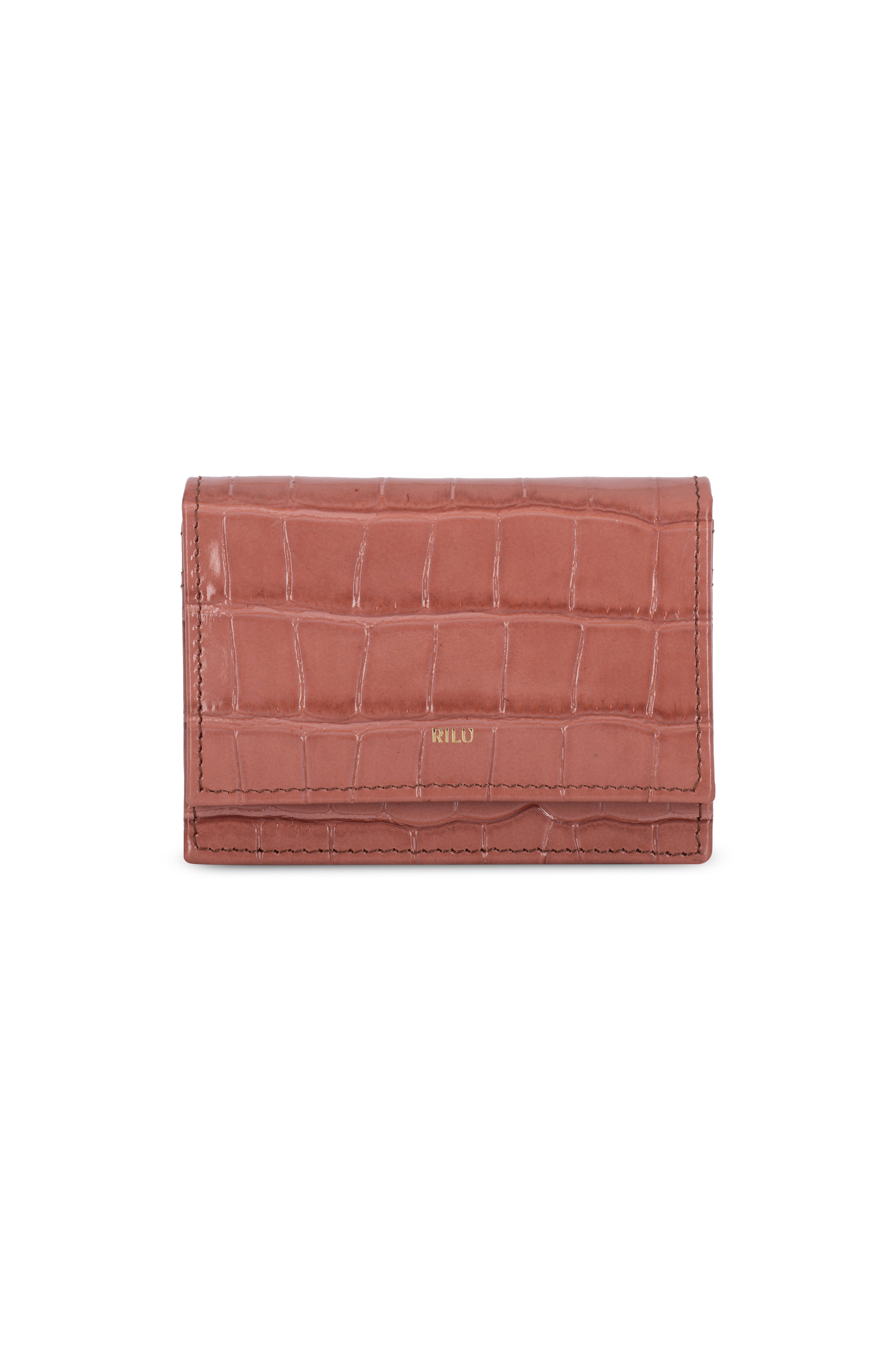 LILY SALMON CROCO CHAIN MICRO BAG