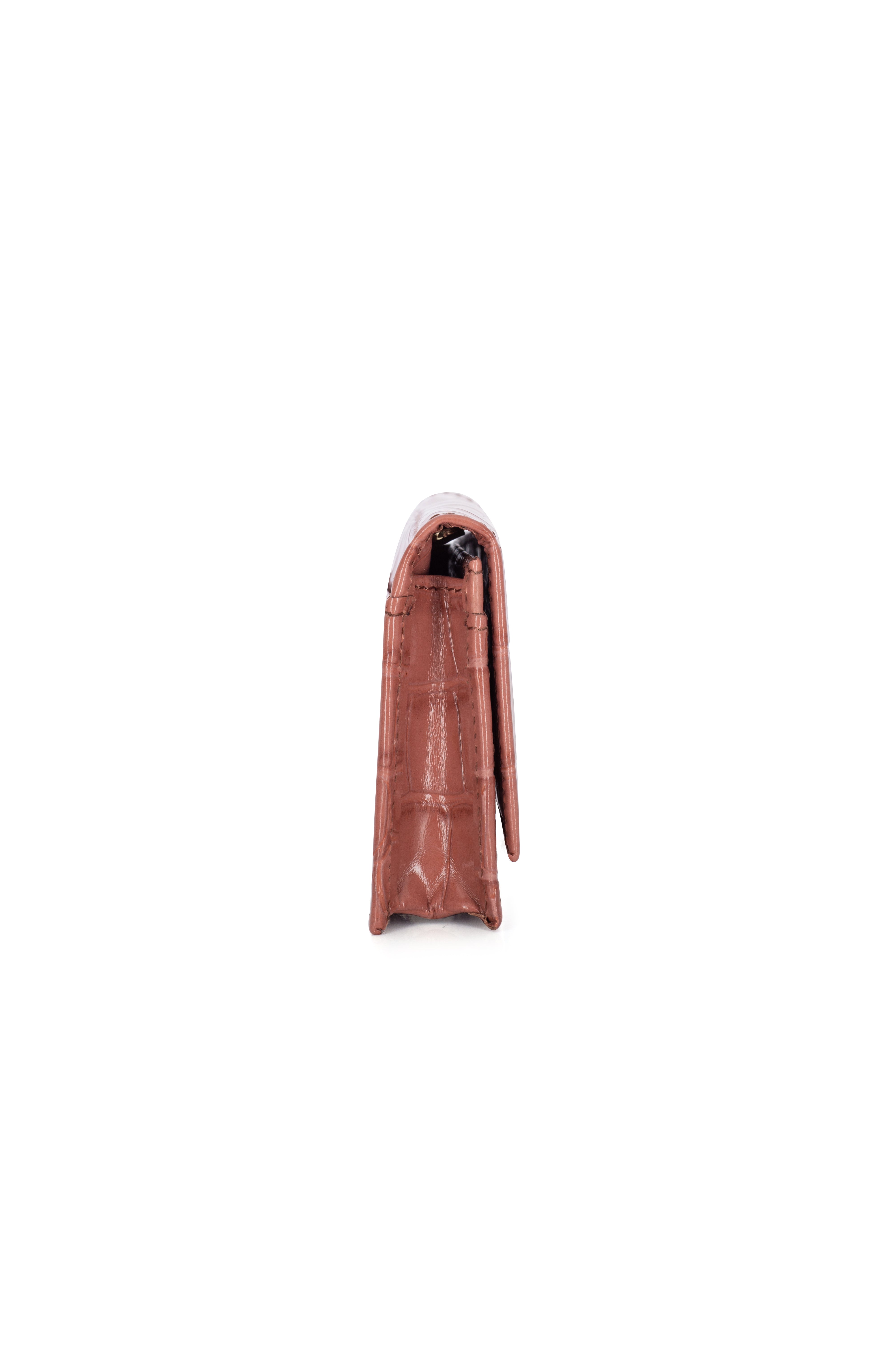 LILY SALMON CROCO CHAIN MICRO BAG