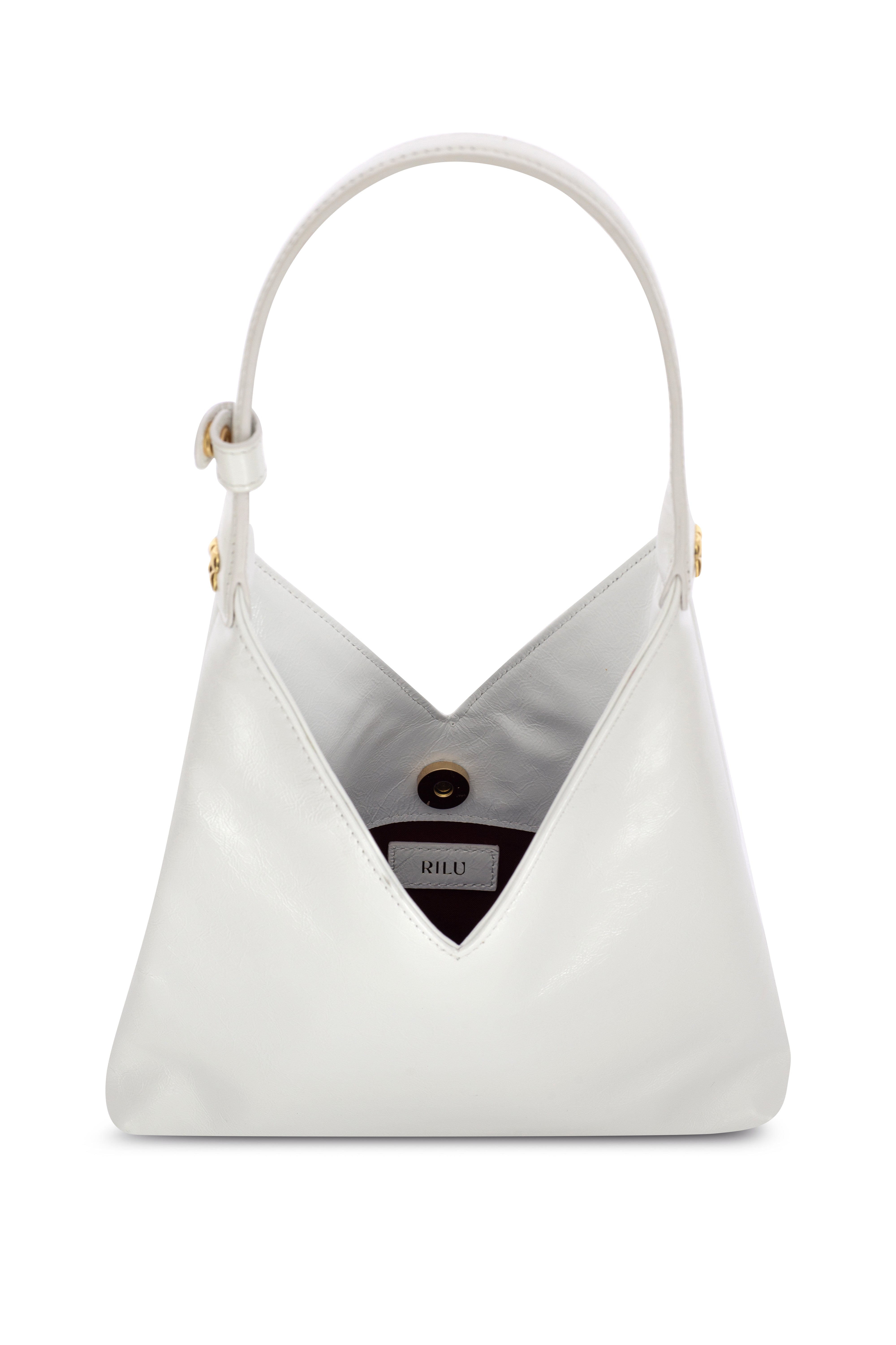 Lyra White Leather Shoulder Bag