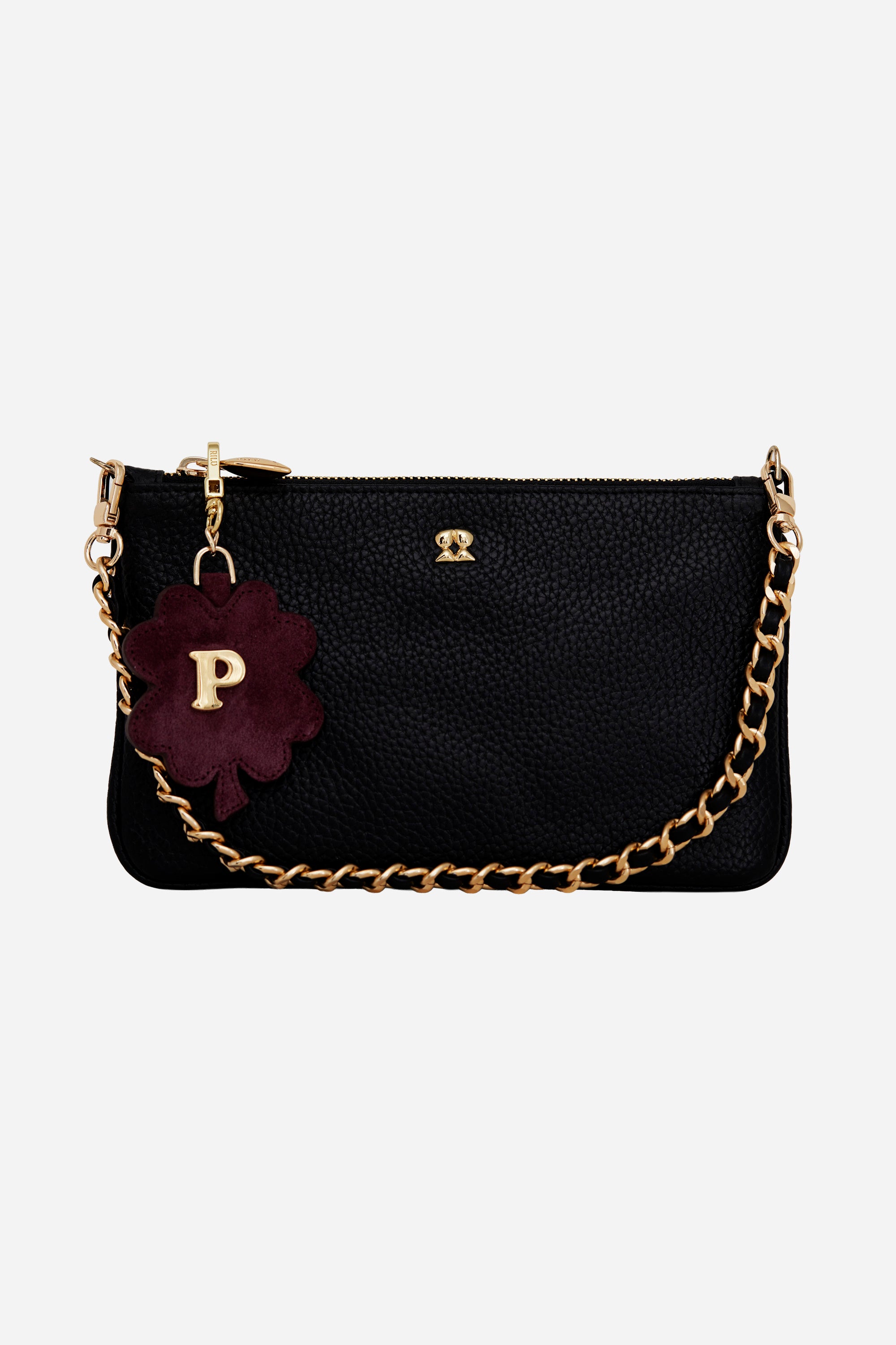 Clover Bordeaux Suede Charm and Keyring