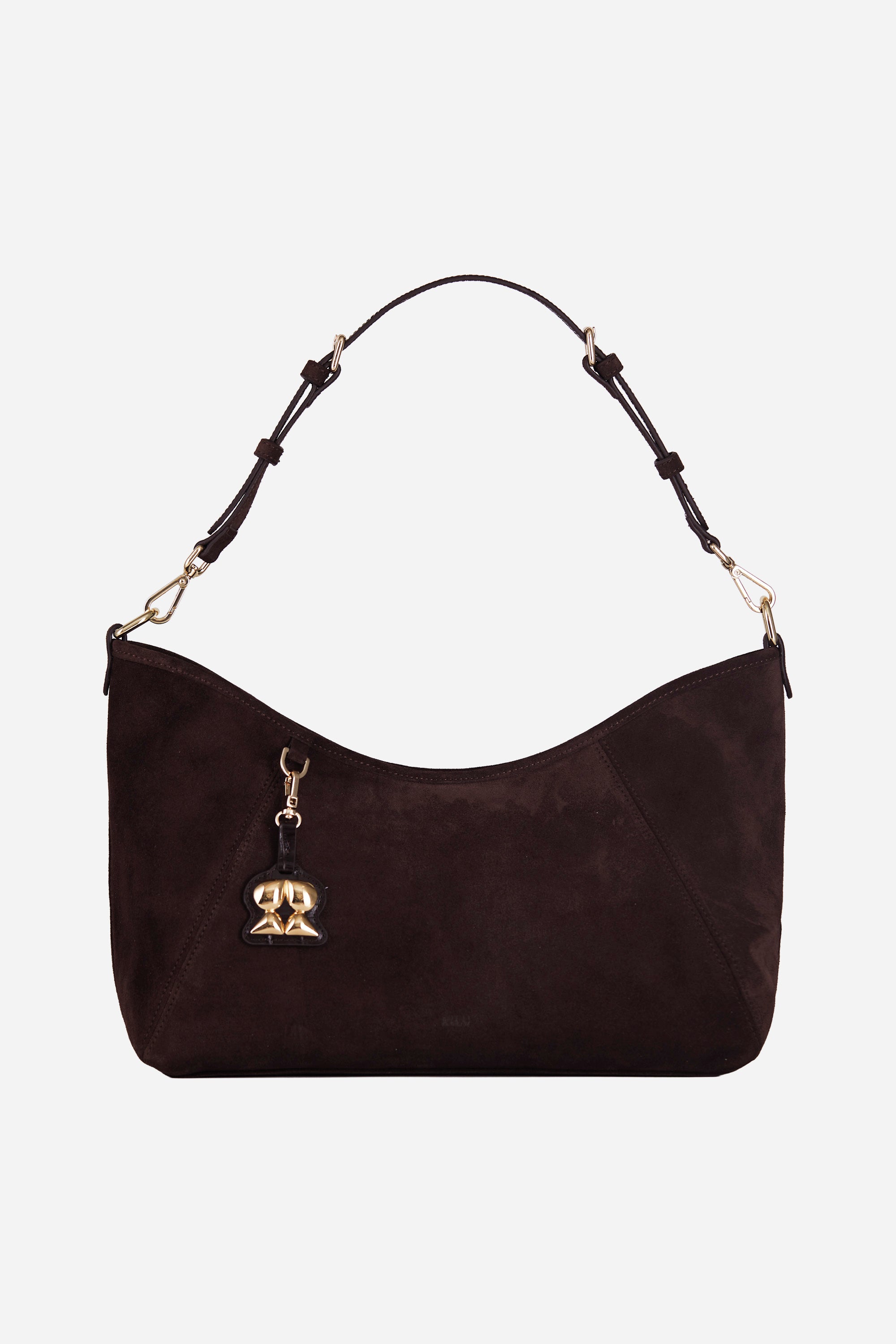 Elan Espresso Suede Shoulder Bag