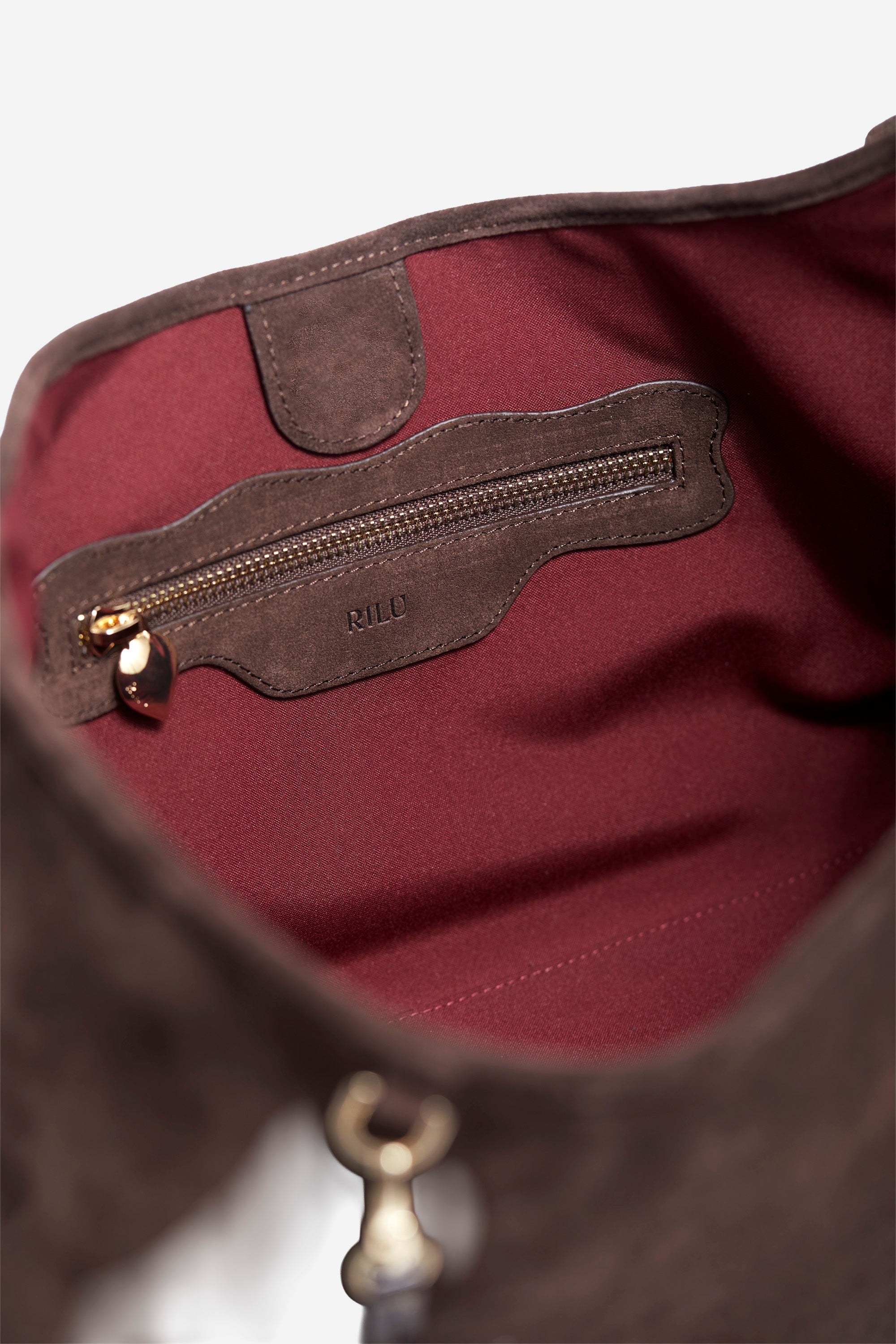 Elan Espresso Suede Shoulder Bag