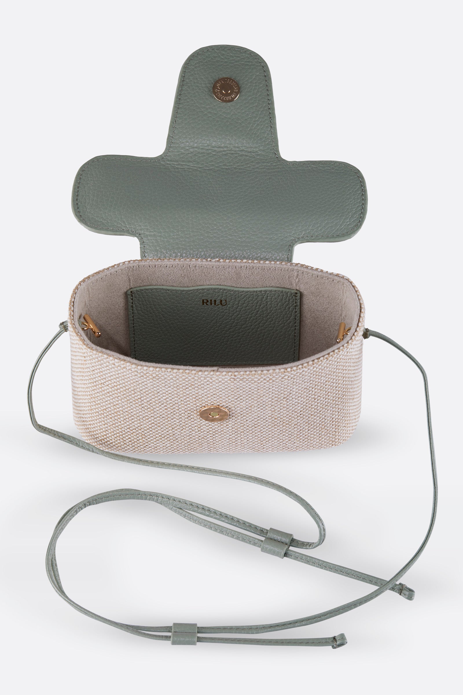 CALIA MINT GREEN CANVAS-LEATHER CROSSBODY BAG