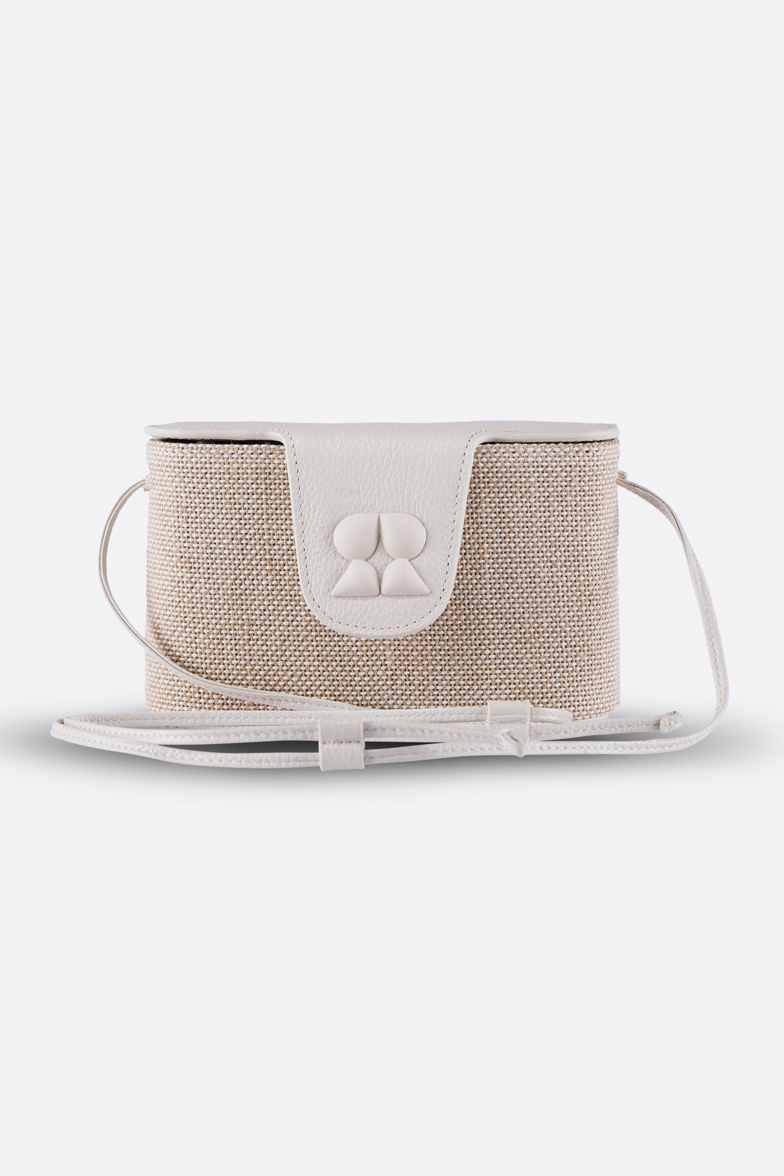 CALIA VANILLA CANVAS-LEATHER CROSSBODY BAG