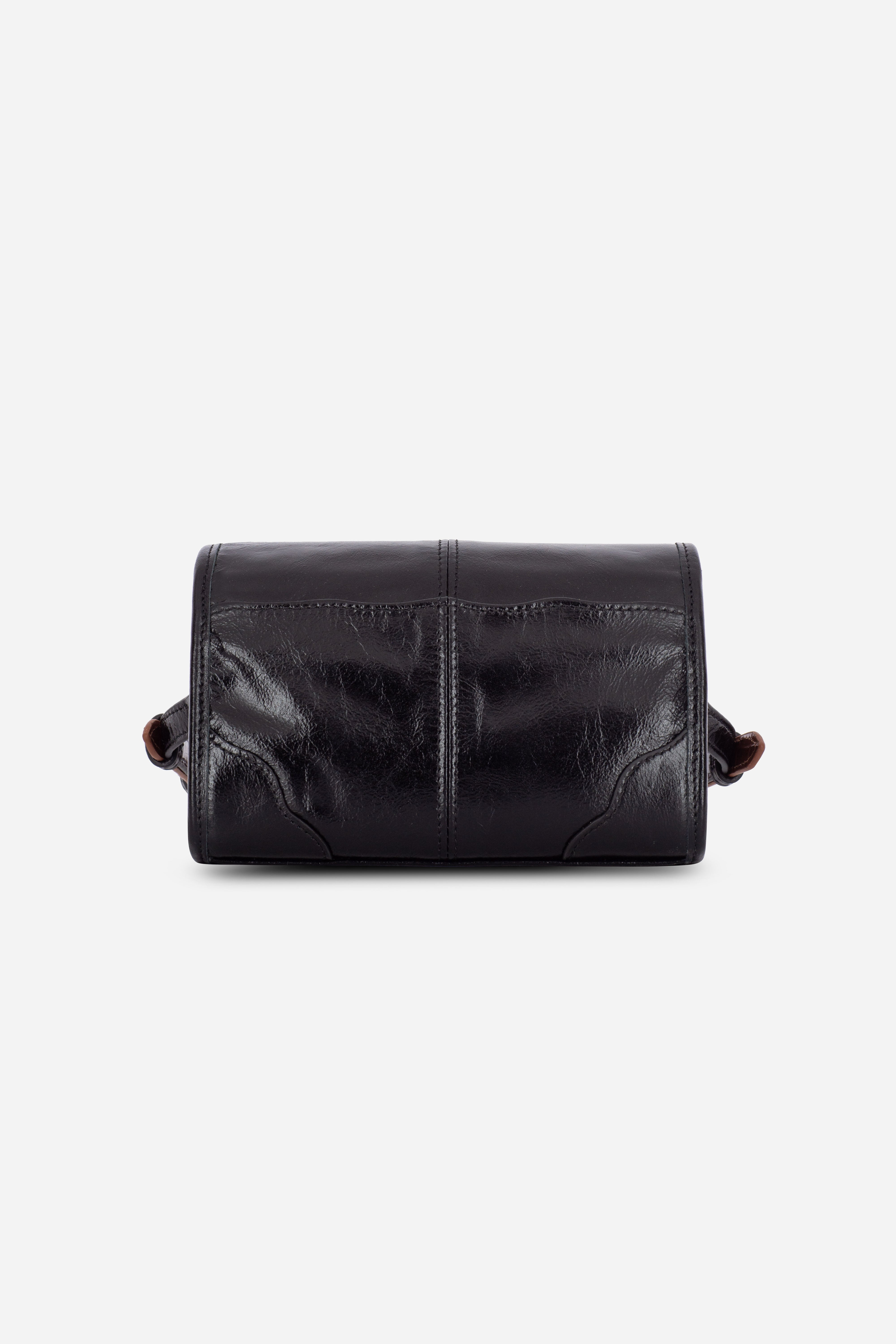 Back view of the Rilu Elysia Black mini bag showing back pocket