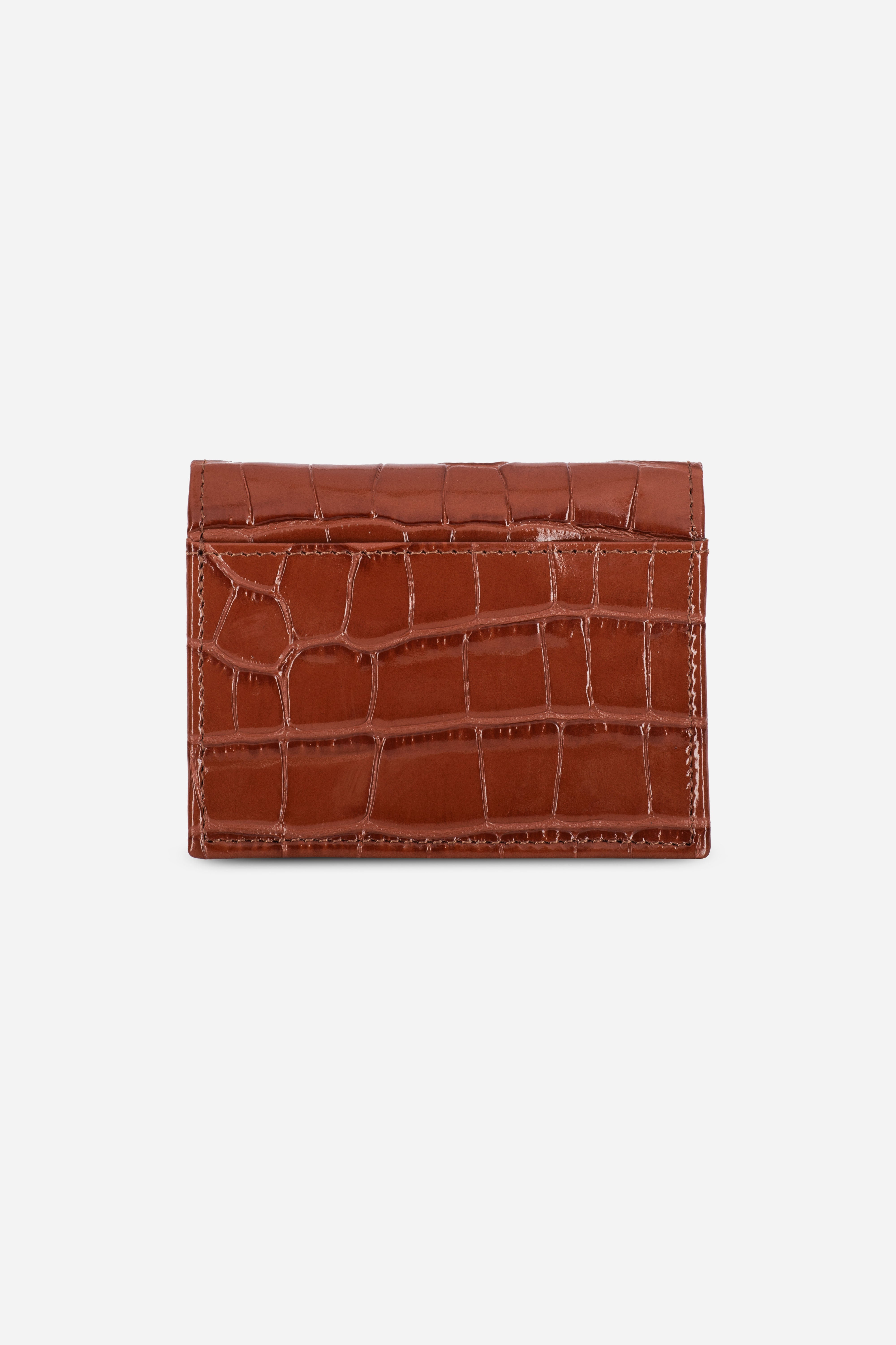 Rilu Lily toffee croco print chain micro bag back view