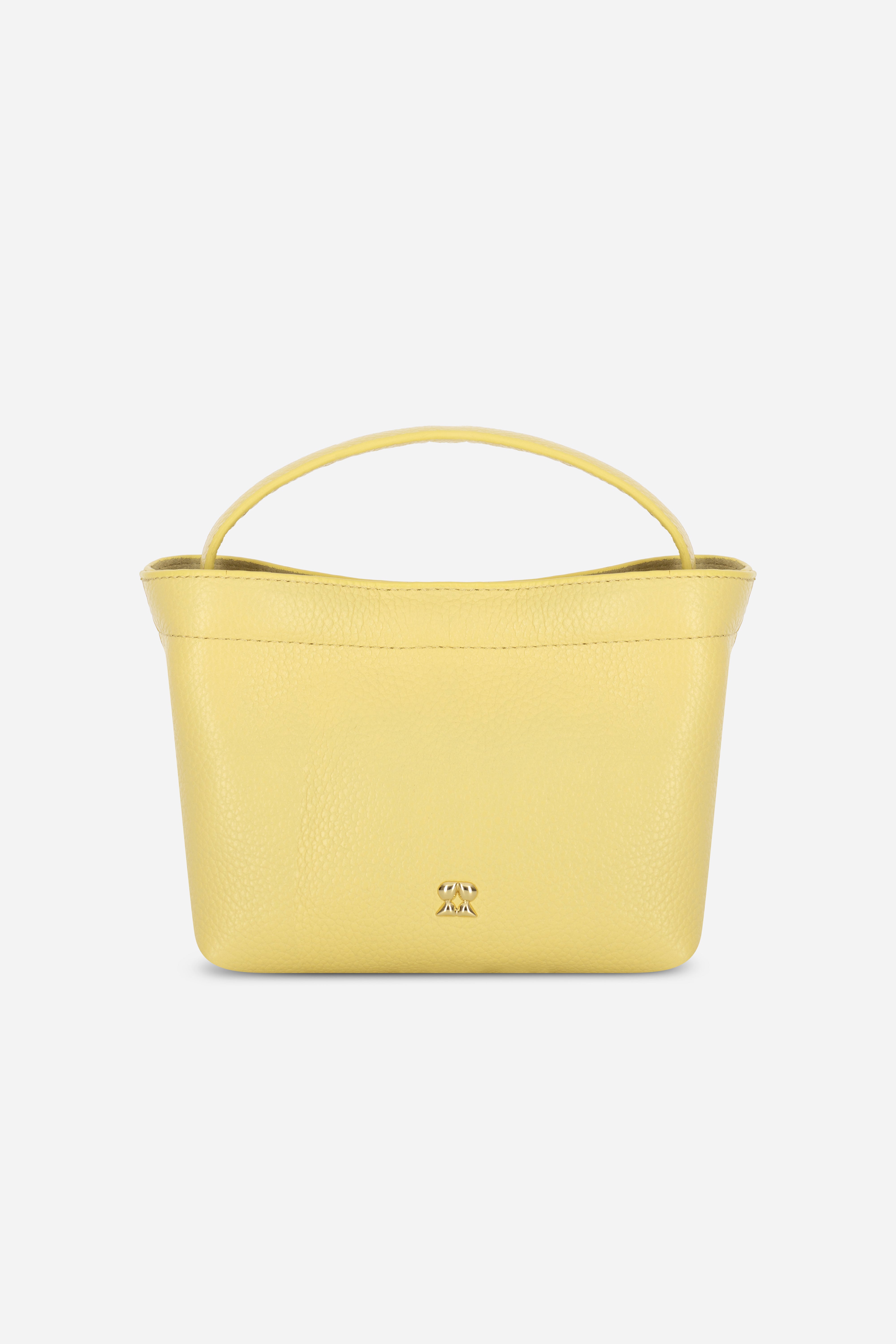 Rilu LouLou butter yellow leather crossbody bag front view