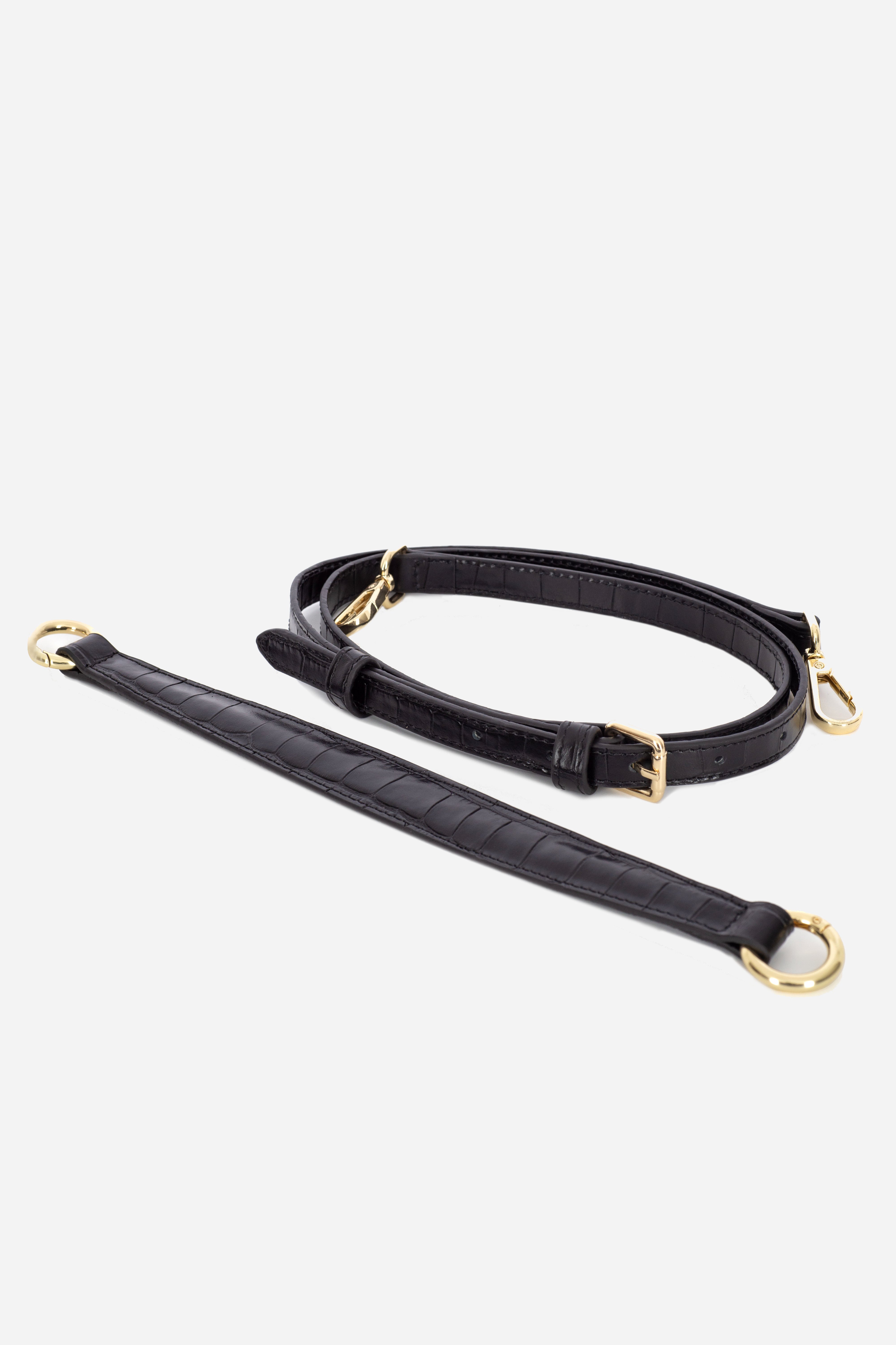 Rilu LouLou studded black leather crossbody bag straps