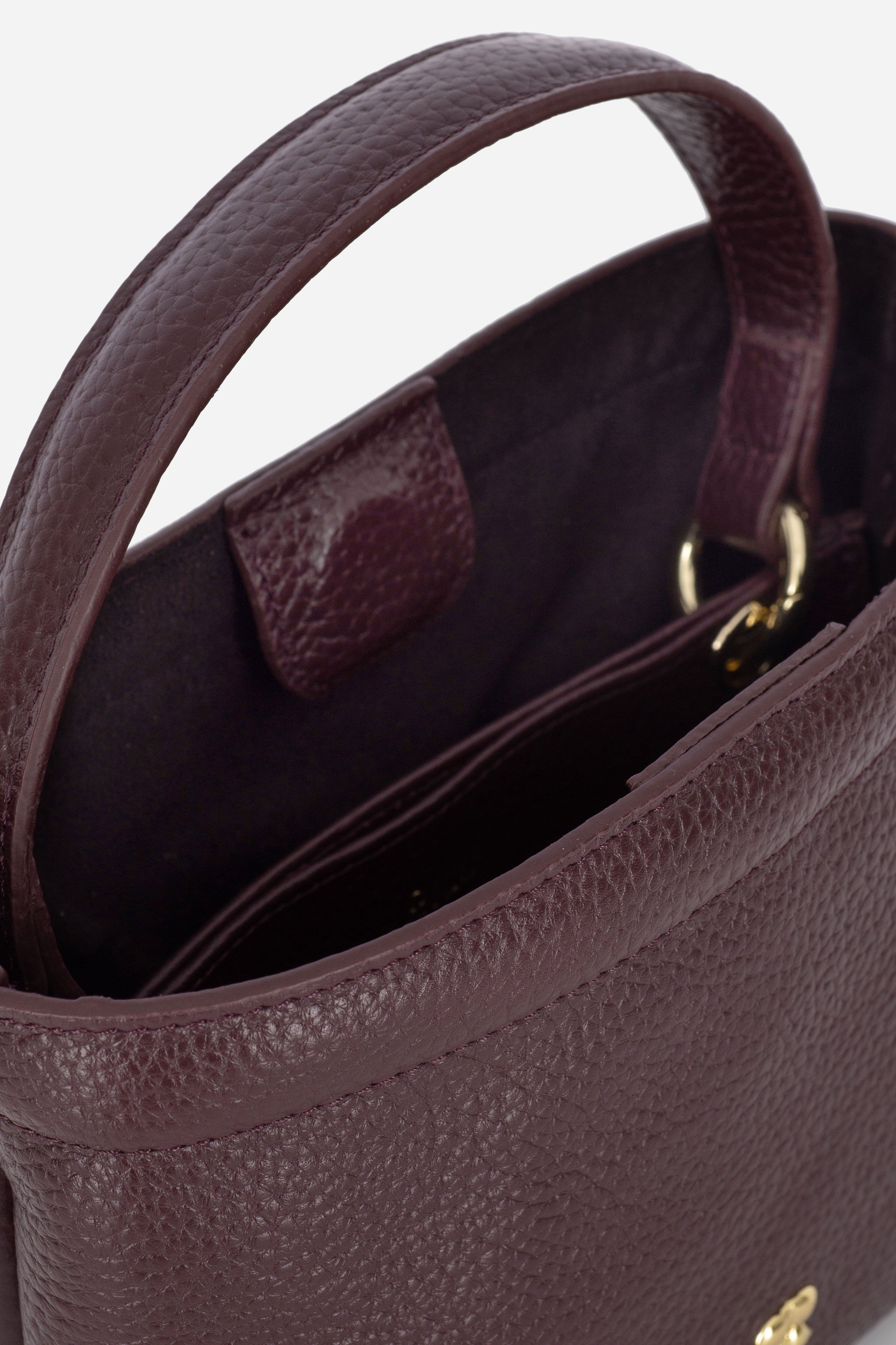 Rilu LouLou studded burgundy leather close-up of texture and details
