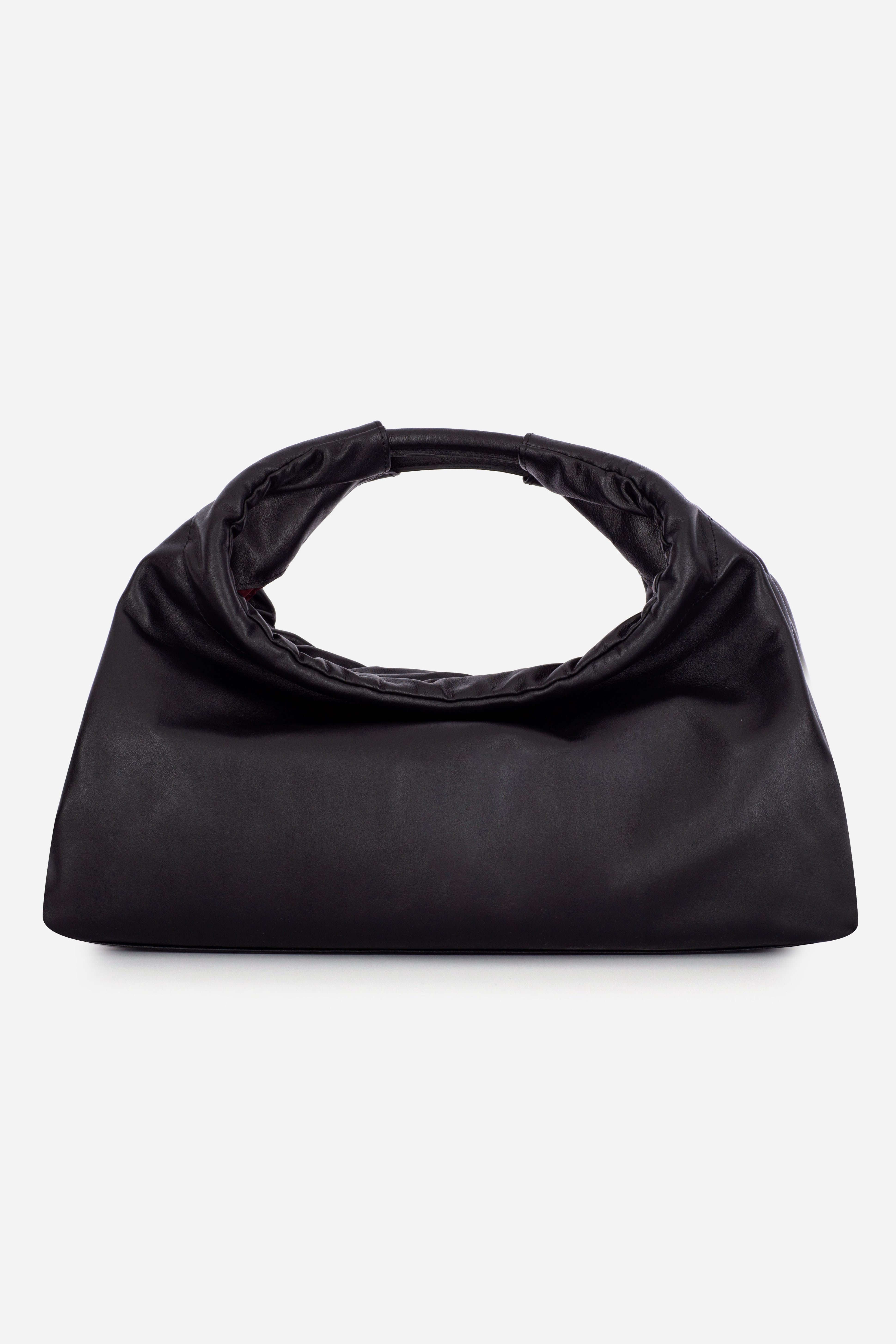Rilu Sirena black leather shoulder bag back view