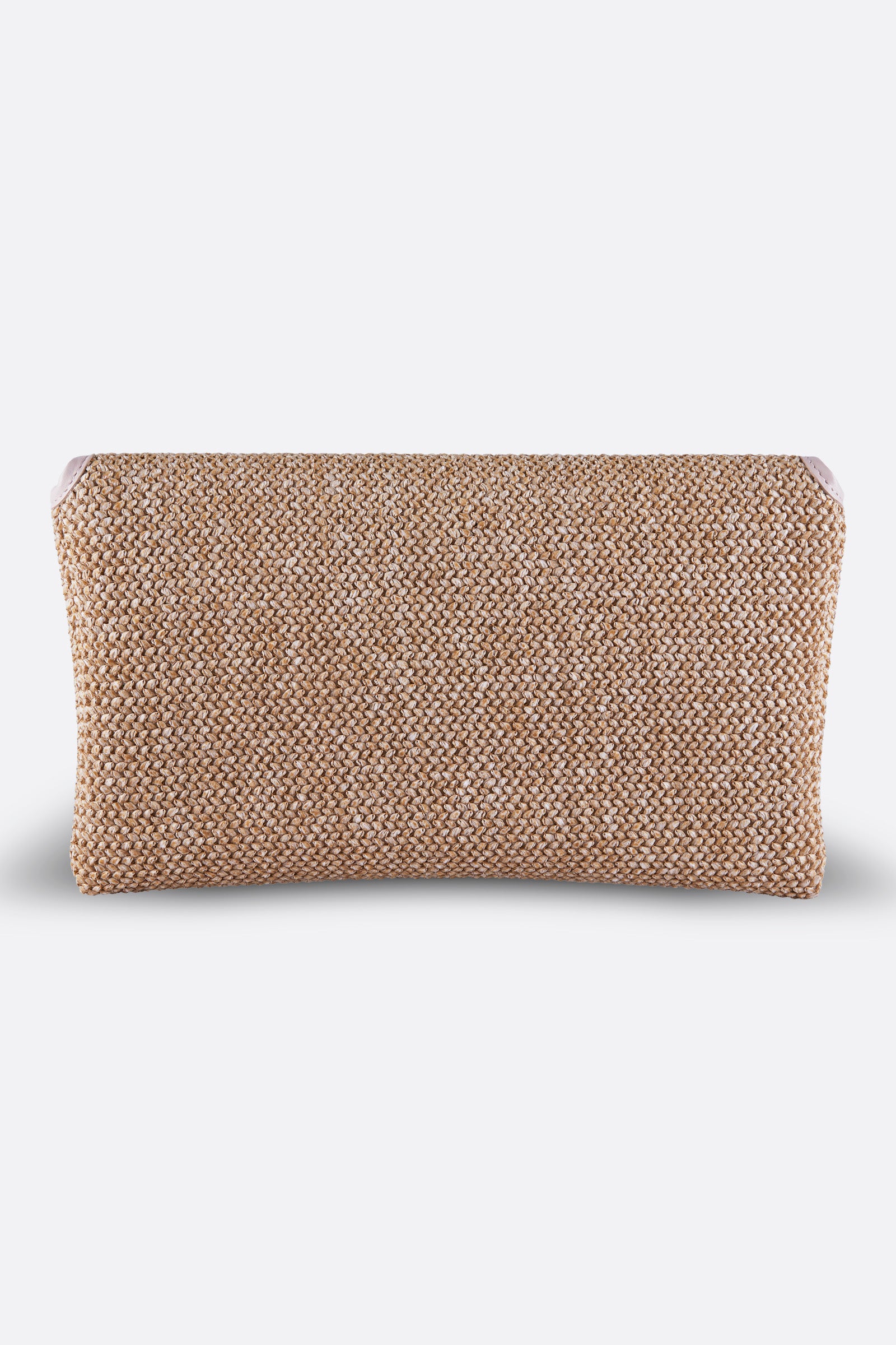 RINA POWDER PINK RAFFIA CLUTCH