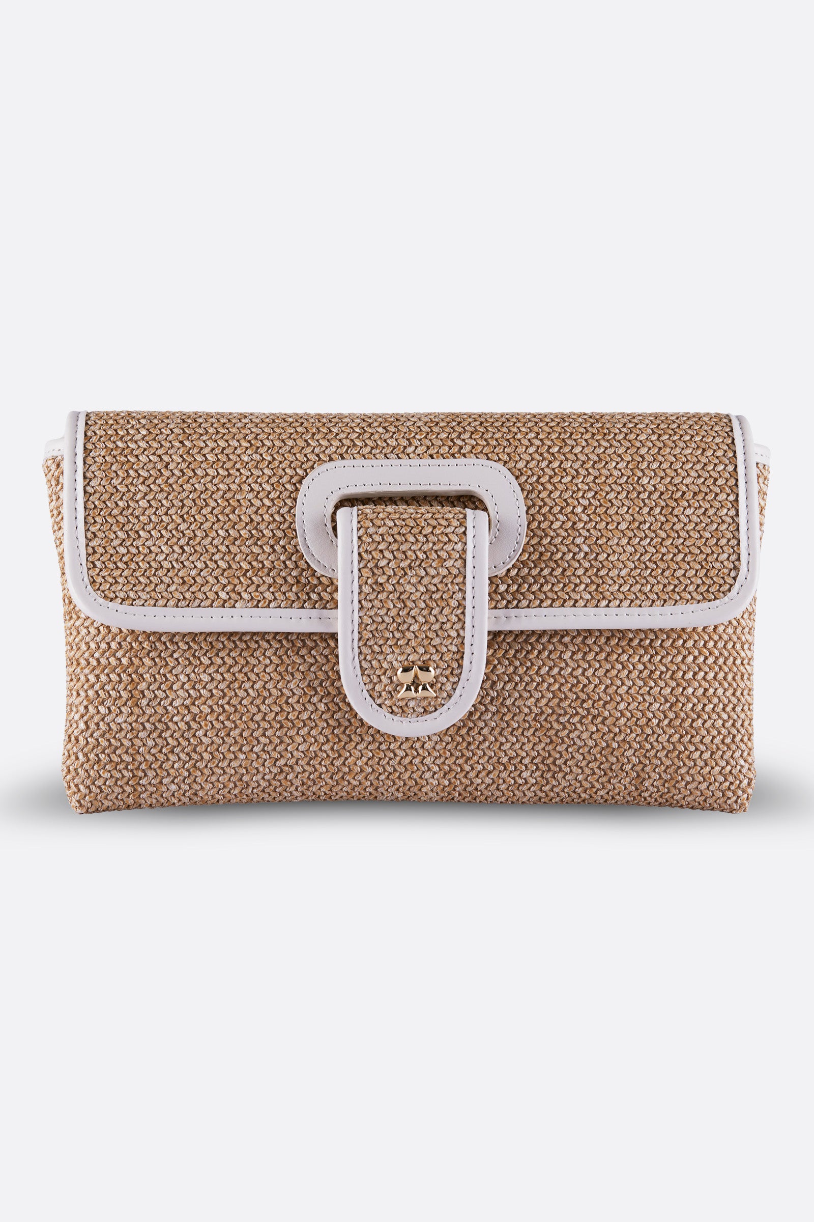 RINA VANILLA RAFFIA CLUTCH
